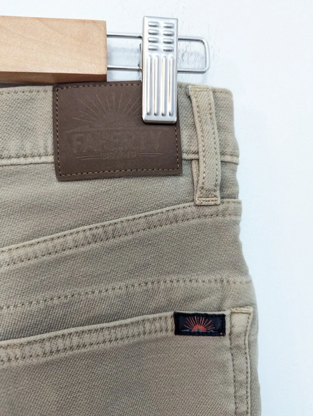Faherty Mens Stretch Terry 5 Pocket Pants In Desert Tan Size 29 X 30